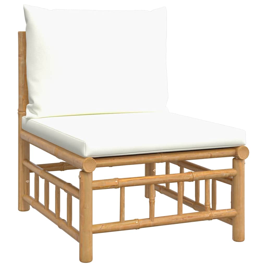 2-delige Loungeset met kussens bamboe crèmewit is nu te koop bij PeponiXL, paradijselijk wonen!