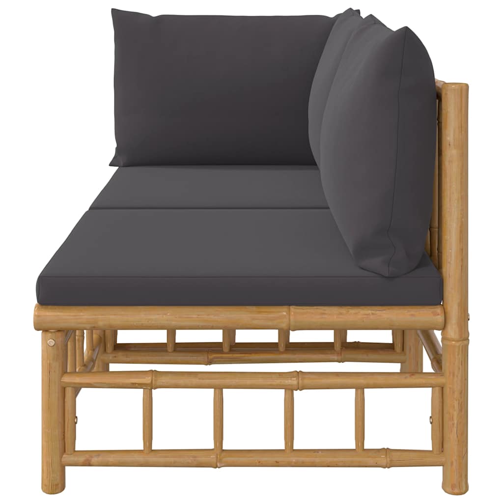 2-delige Loungeset met kussens bamboe donkergrijs is nu te koop bij PeponiXL, paradijselijk wonen!