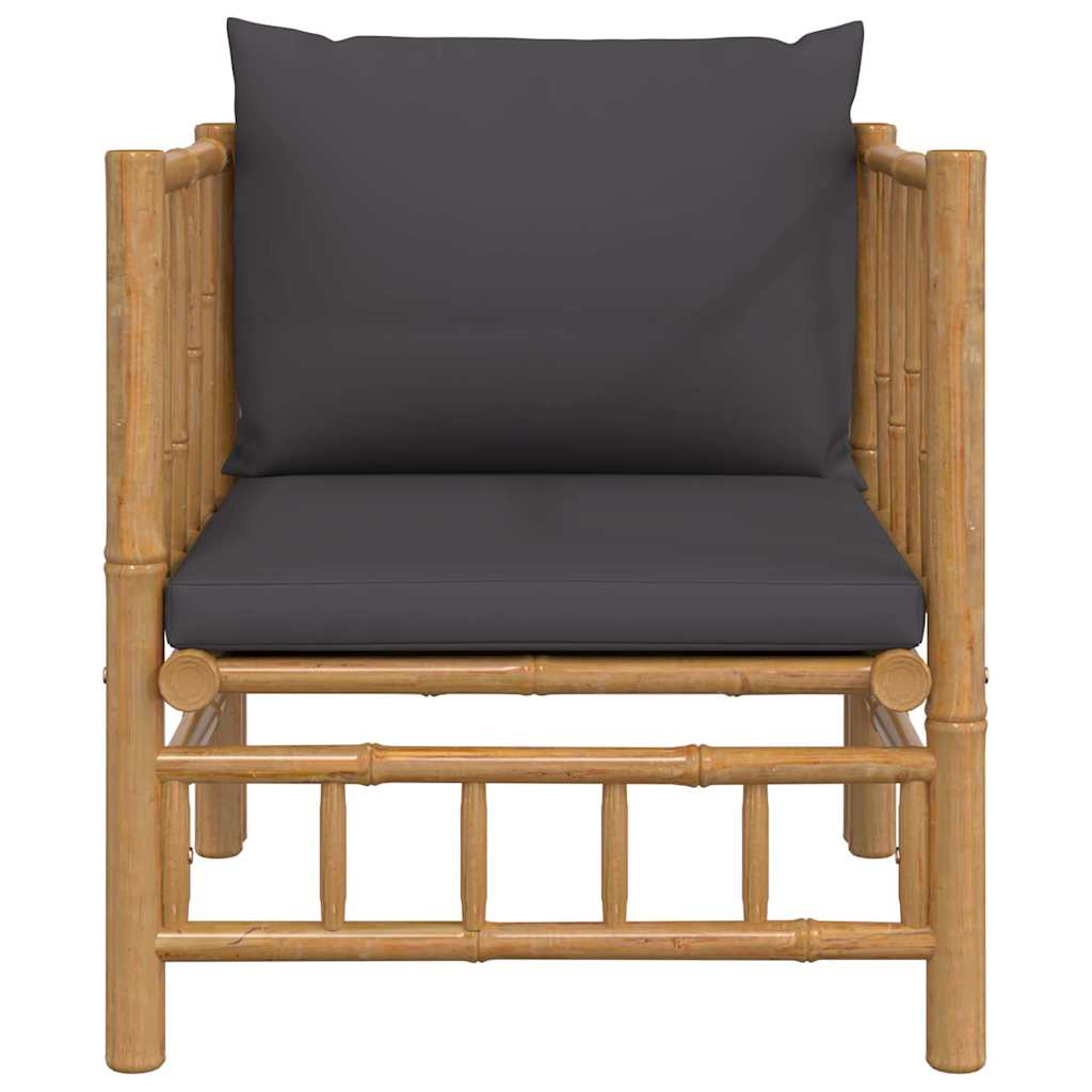 Tuinbank met kussens bamboe donkergrijs is nu te koop bij PeponiXL, paradijselijk wonen!