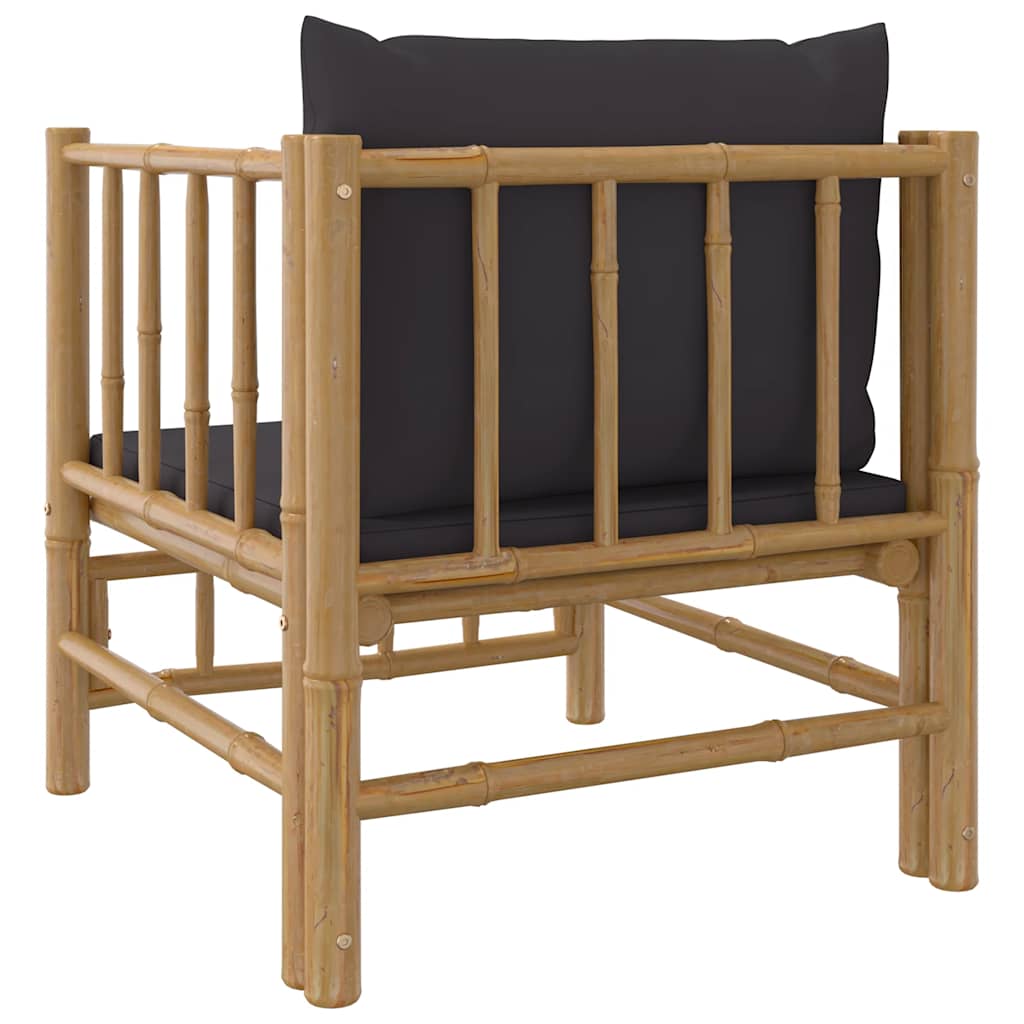 Tuinbank met kussens bamboe donkergrijs is nu te koop bij PeponiXL, paradijselijk wonen!
