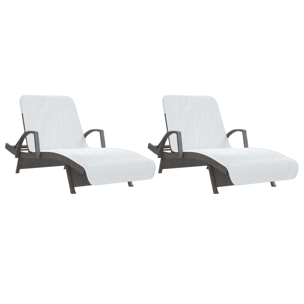 Strandhanddoeken 2 st 400 g/m² 75x200 cm stof wit is nu te koop bij PeponiXL, paradijselijk wonen!