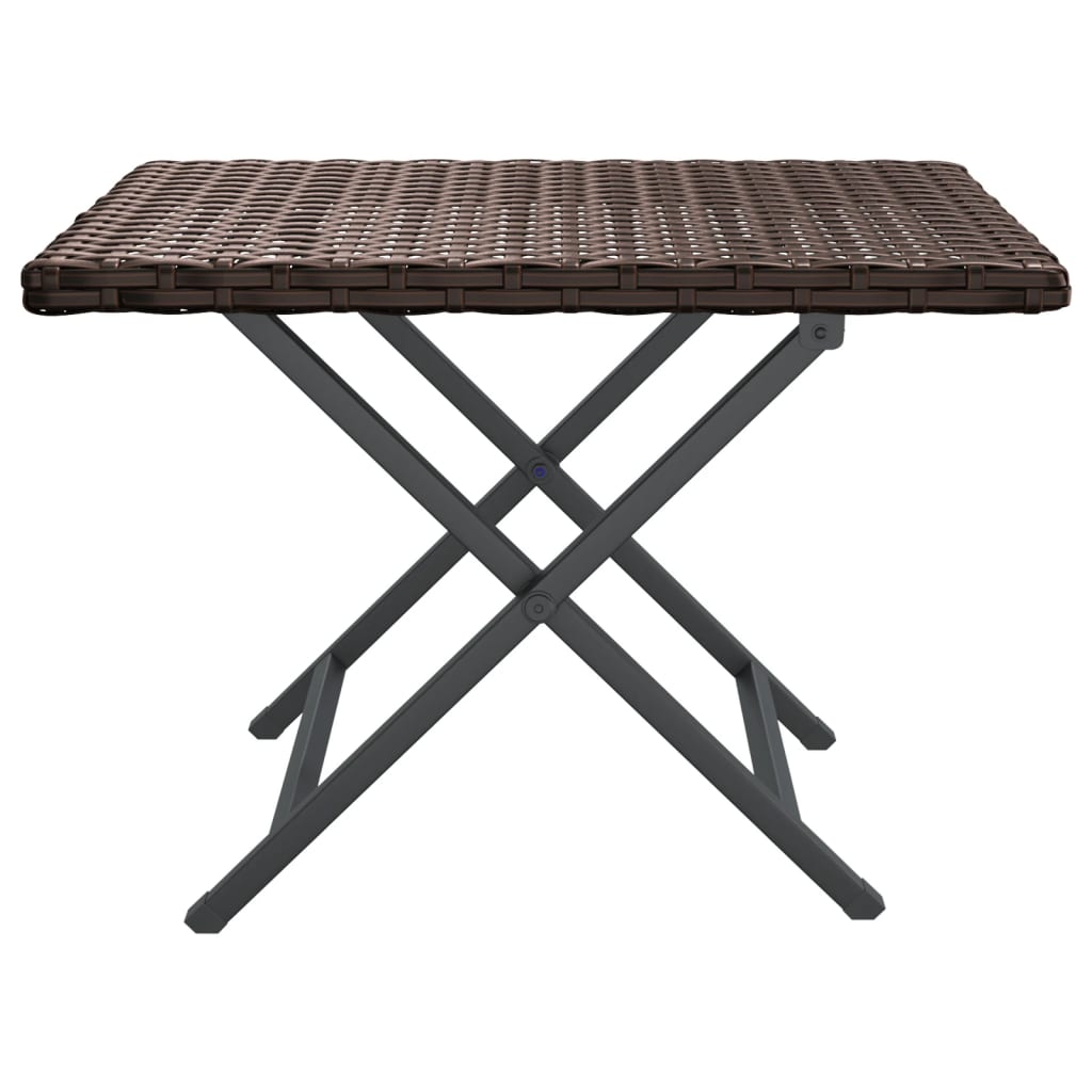 Tafel inklapbaar 45x35x32 cm poly rattan bruin is nu te koop bij PeponiXL, paradijselijk wonen!