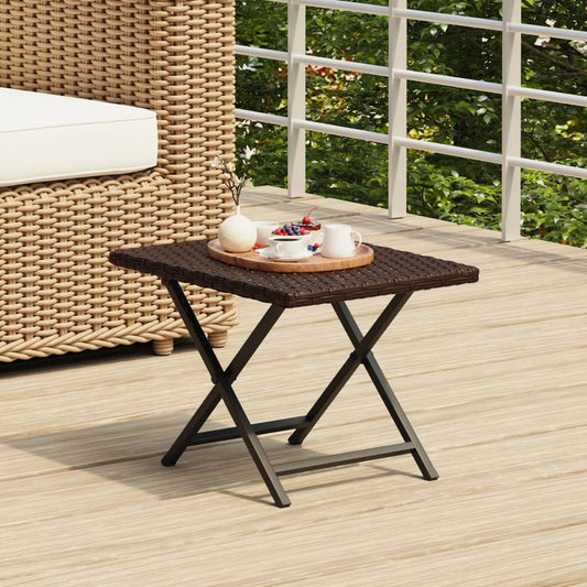 Tafel inklapbaar 45x35x32 cm poly rattan bruin is nu te koop bij PeponiXL, paradijselijk wonen!