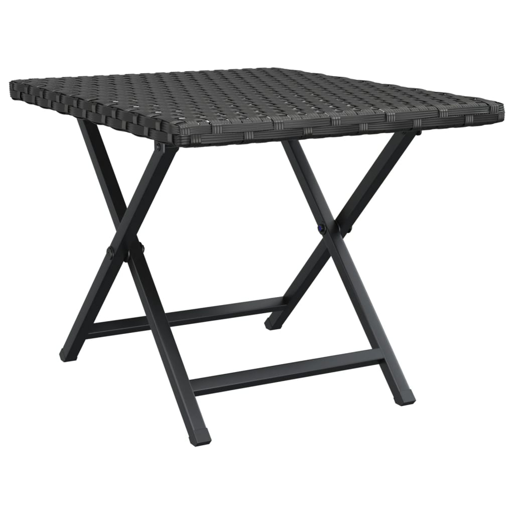 Tafel inklapbaar 45x35x32 cm poly rattan zwart is nu te koop bij PeponiXL, paradijselijk wonen!