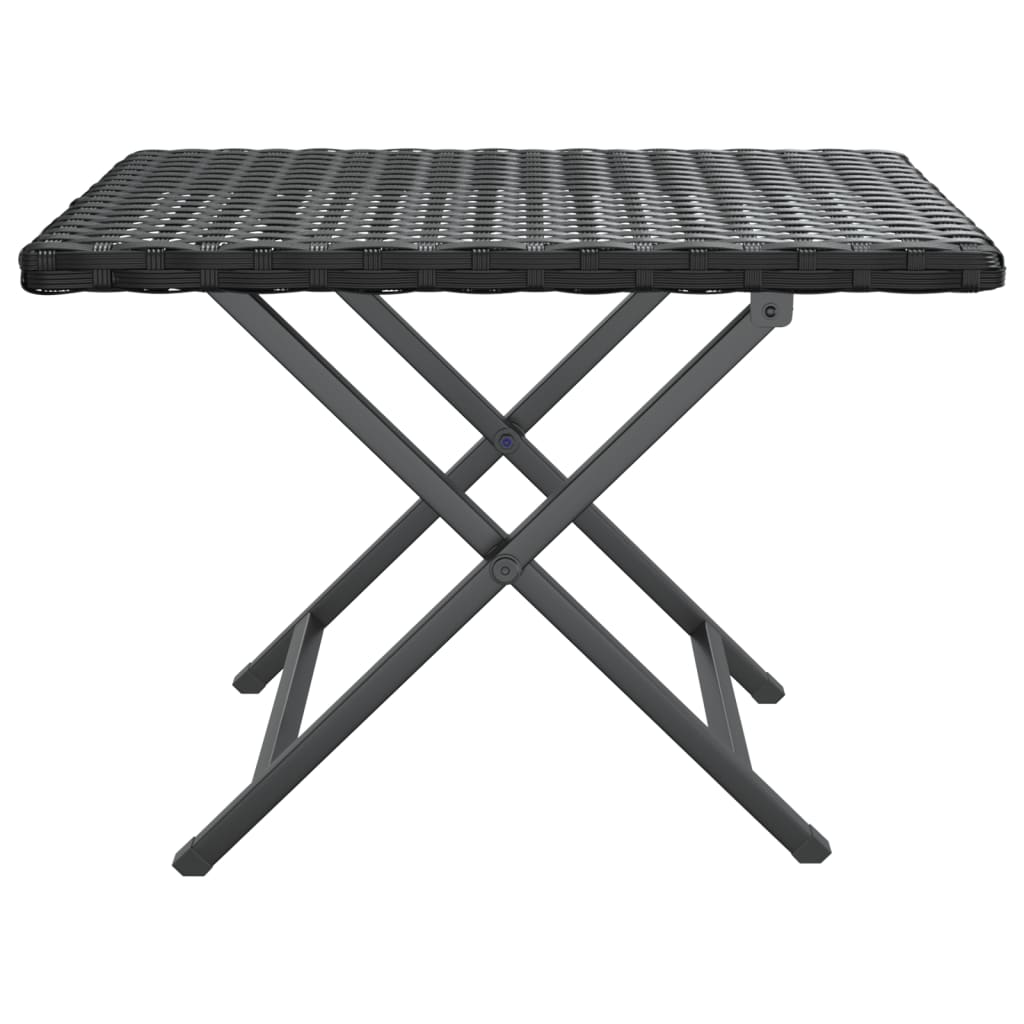 Tafel inklapbaar 45x35x32 cm poly rattan zwart is nu te koop bij PeponiXL, paradijselijk wonen!