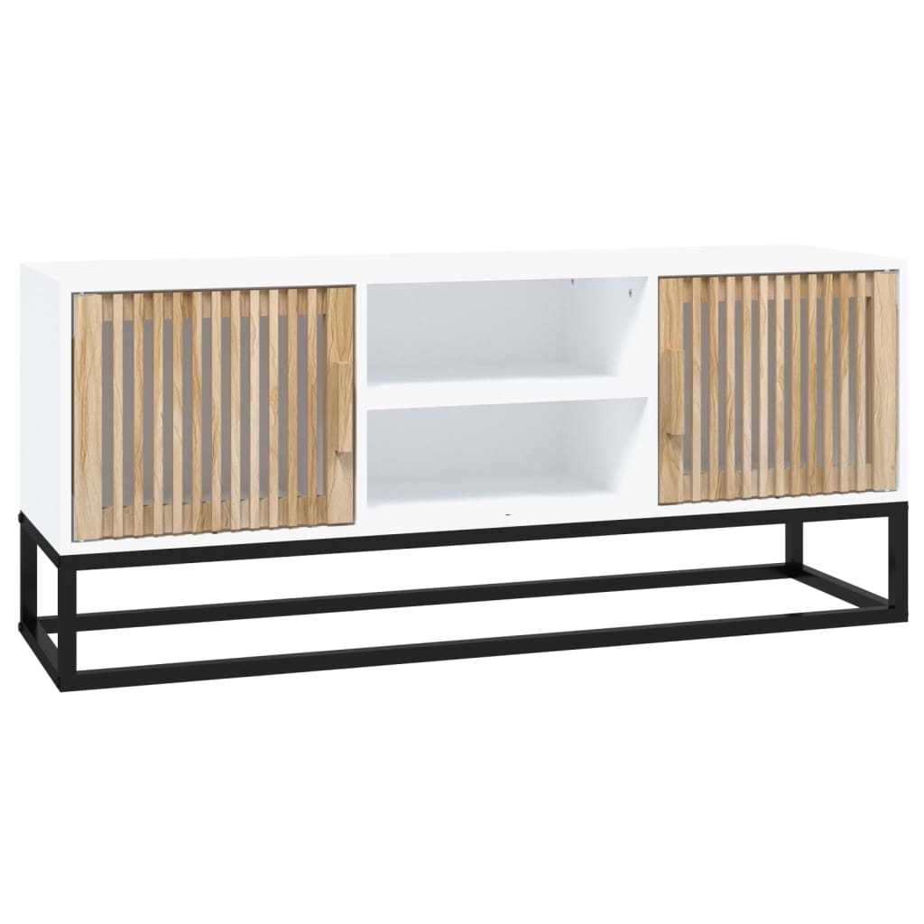 Tv-meubel 105x30x45 cm bewerkt hout wit is nu te koop bij PeponiXL, paradijselijk wonen!