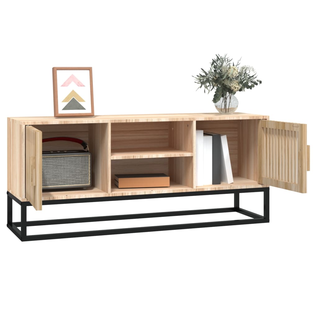 Tv-meubel 105x30x45 cm bewerkt hout en ijzer is nu te koop bij PeponiXL, paradijselijk wonen!
