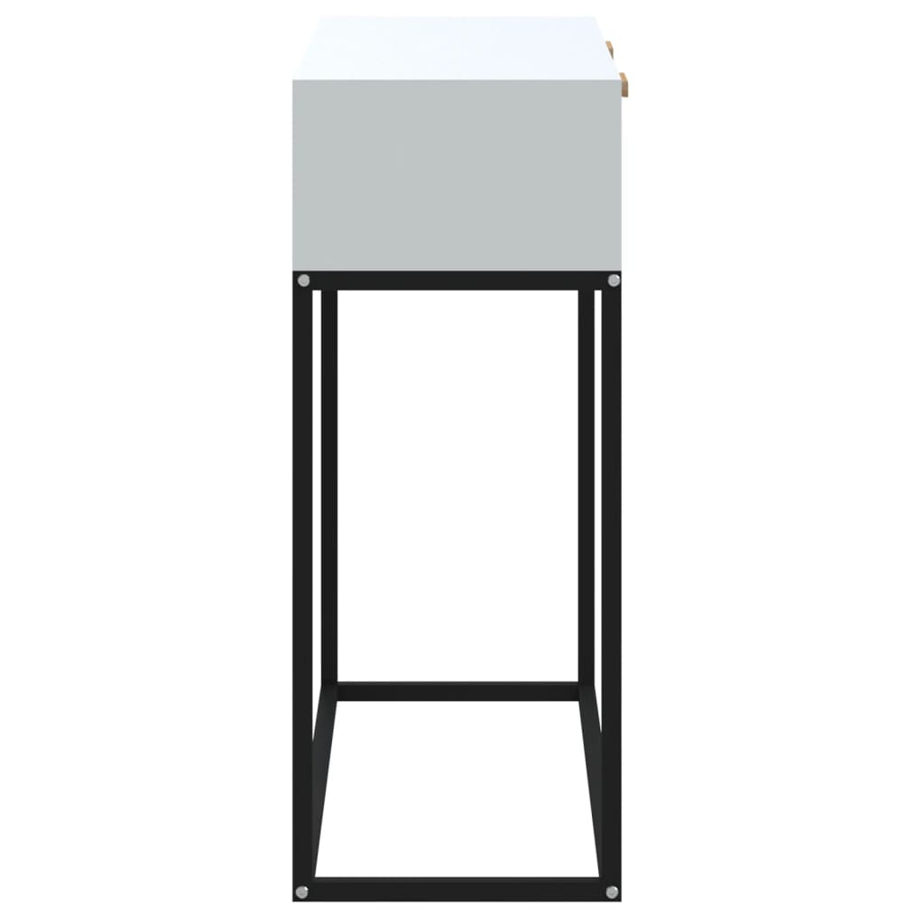 Wandtafel 80x30x75 cm bewerkt hout en ijzer wit is nu te koop bij PeponiXL, paradijselijk wonen!