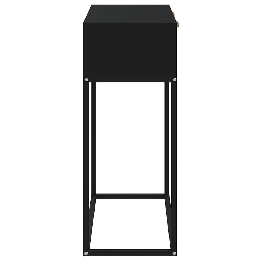 Wandtafel 80x30x75 cm bewerkt hout en ijzer zwart is nu te koop bij PeponiXL, paradijselijk wonen!