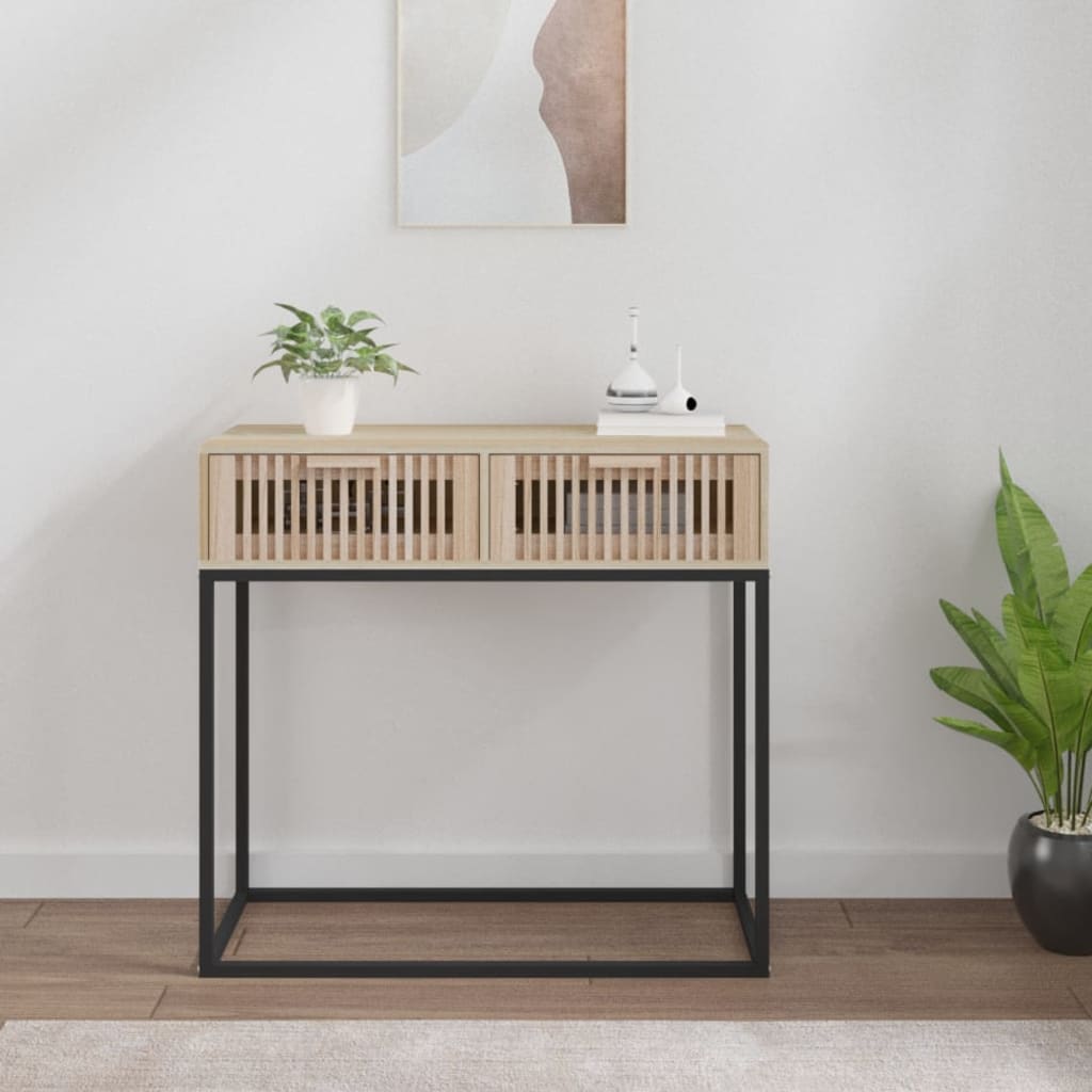 Wandtafel 80x30x75 cm bewerkt hout en ijzer is nu te koop bij PeponiXL, paradijselijk wonen!