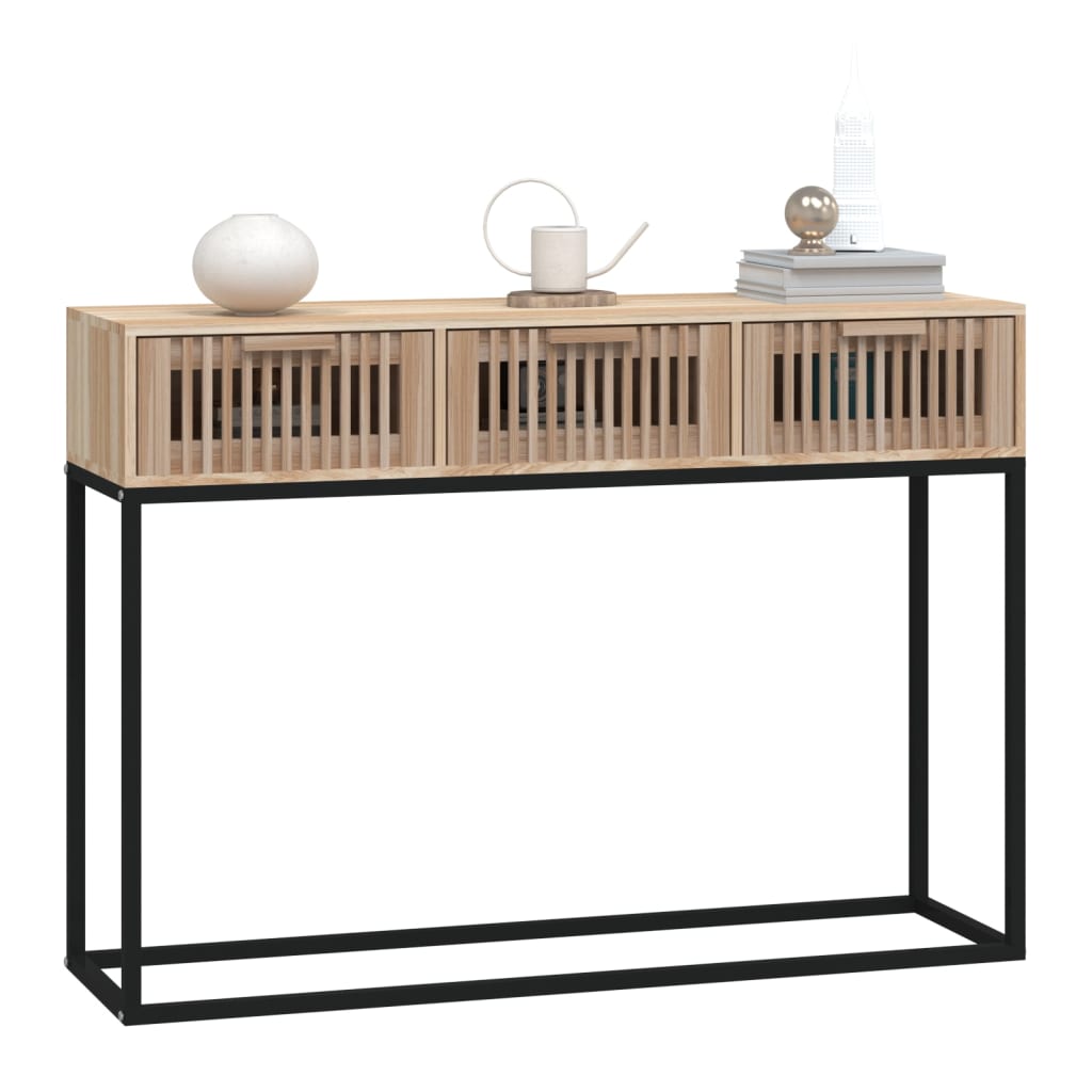Wandtafel 105x30x75 cm bewerkt hout en ijzer is nu te koop bij PeponiXL, paradijselijk wonen!