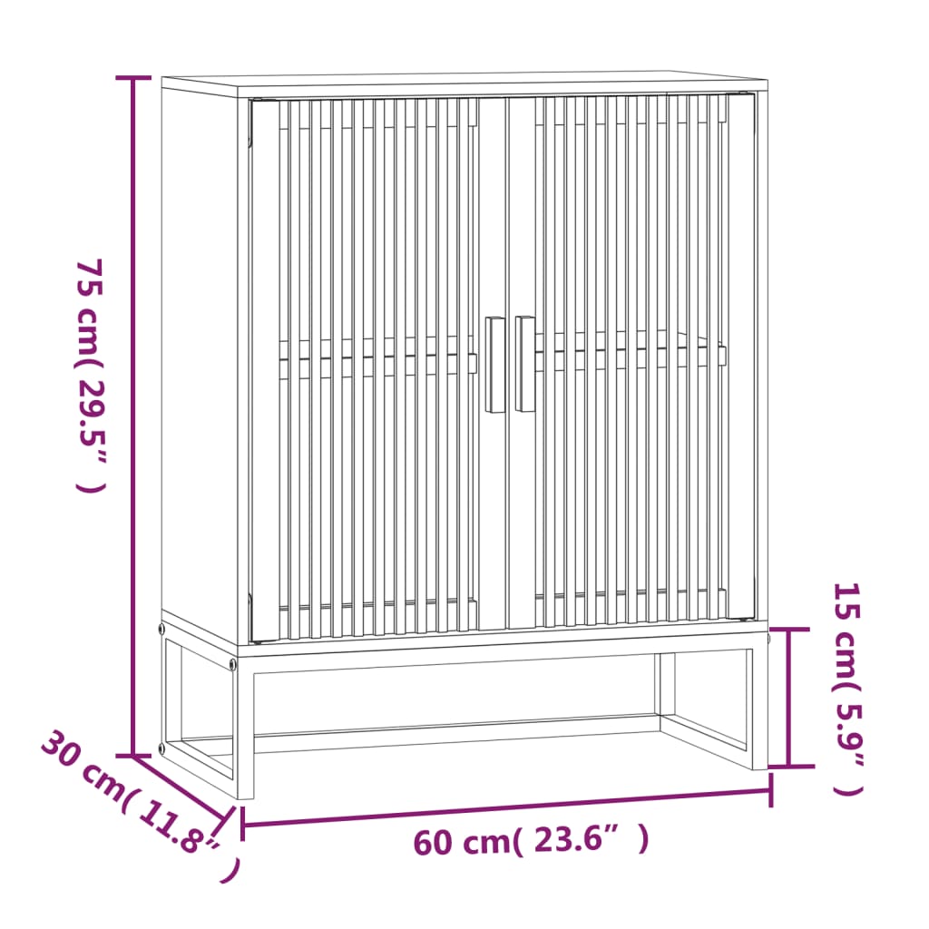 Dressoir 60x30x75 cm bewerkt hout zwart is nu te koop bij PeponiXL, paradijselijk wonen!