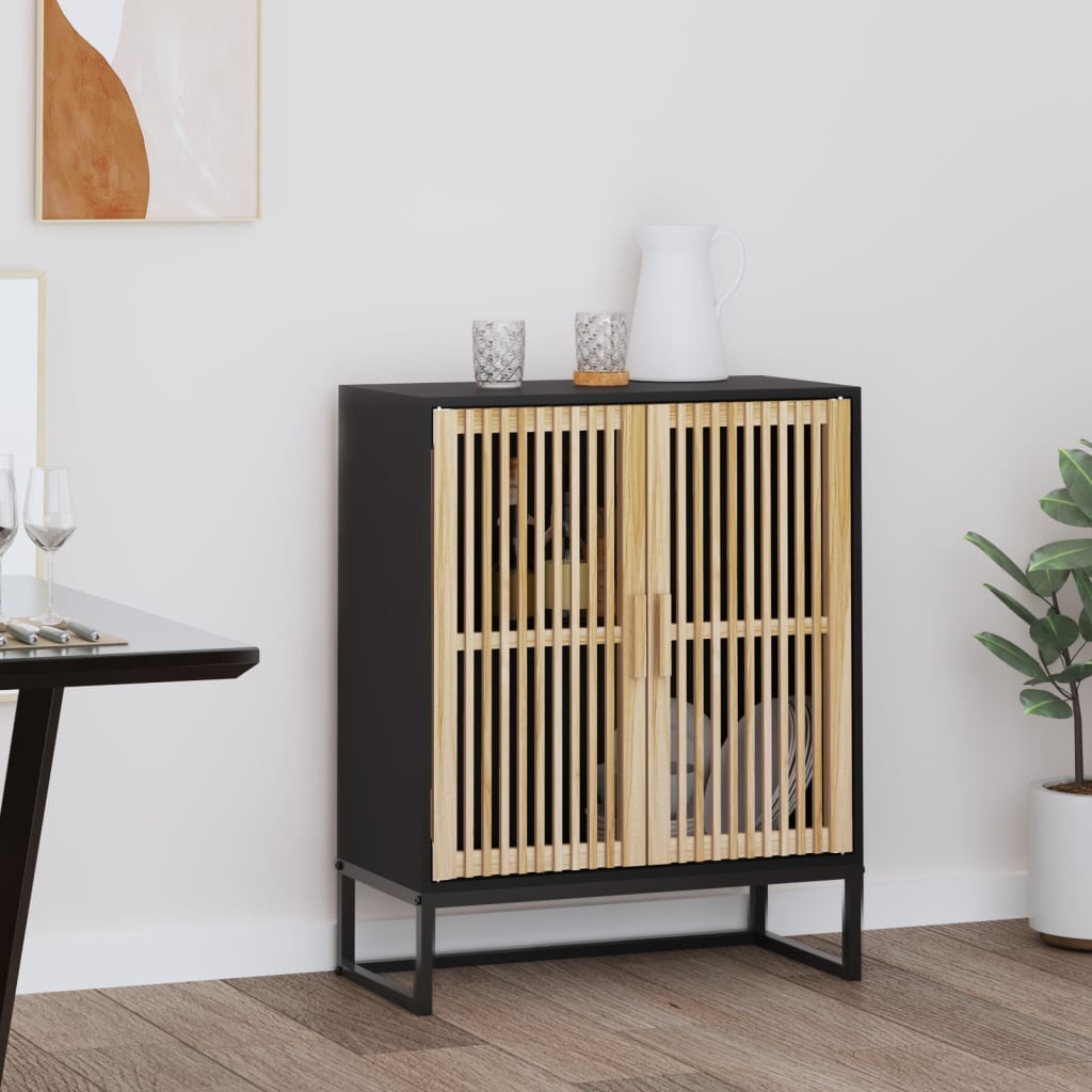Dressoir 60x30x75 cm bewerkt hout zwart is nu te koop bij PeponiXL, paradijselijk wonen!
