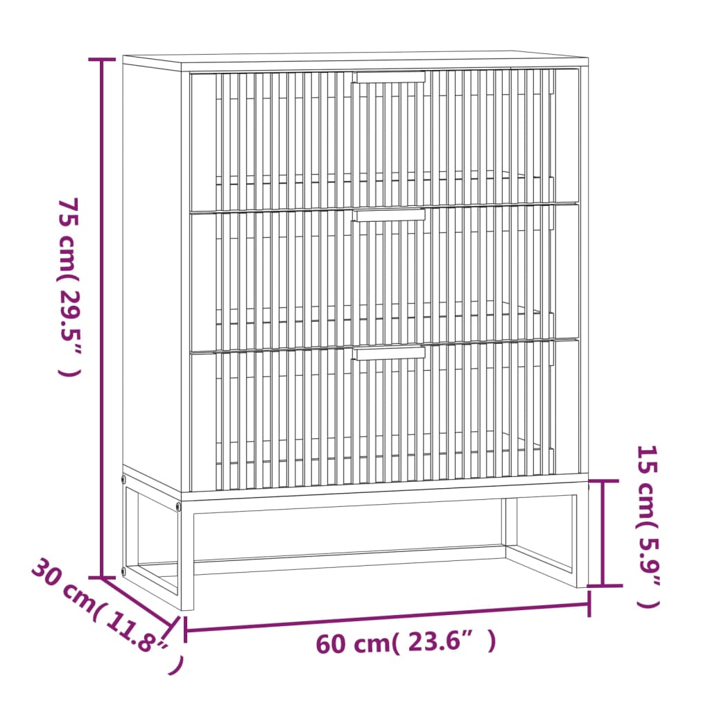 Dressoir 60x30x75 cm bewerkt hout is nu te koop bij PeponiXL, paradijselijk wonen!