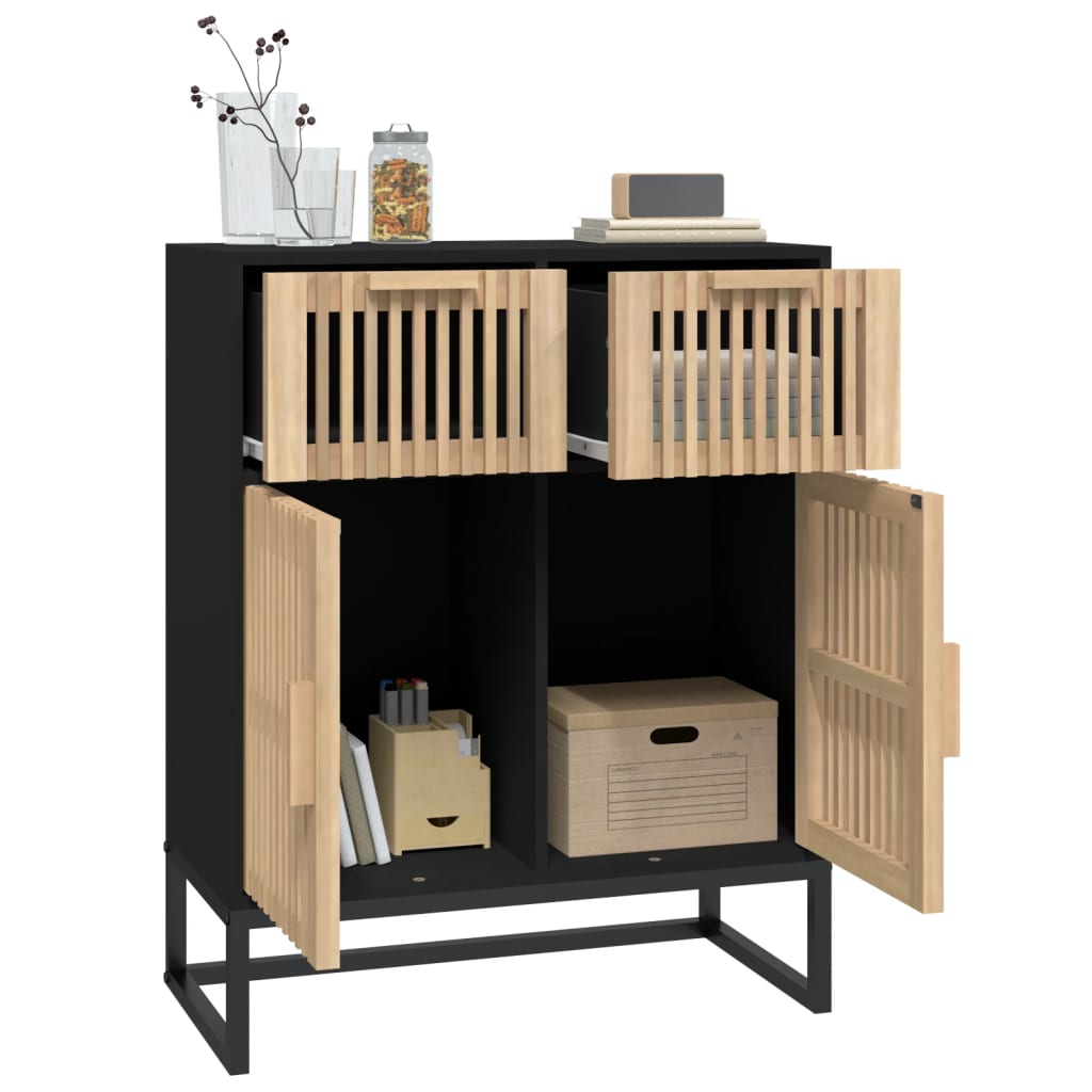 Dressoir 60x30x75 cm bewerkt hout zwart is nu te koop bij PeponiXL, paradijselijk wonen!