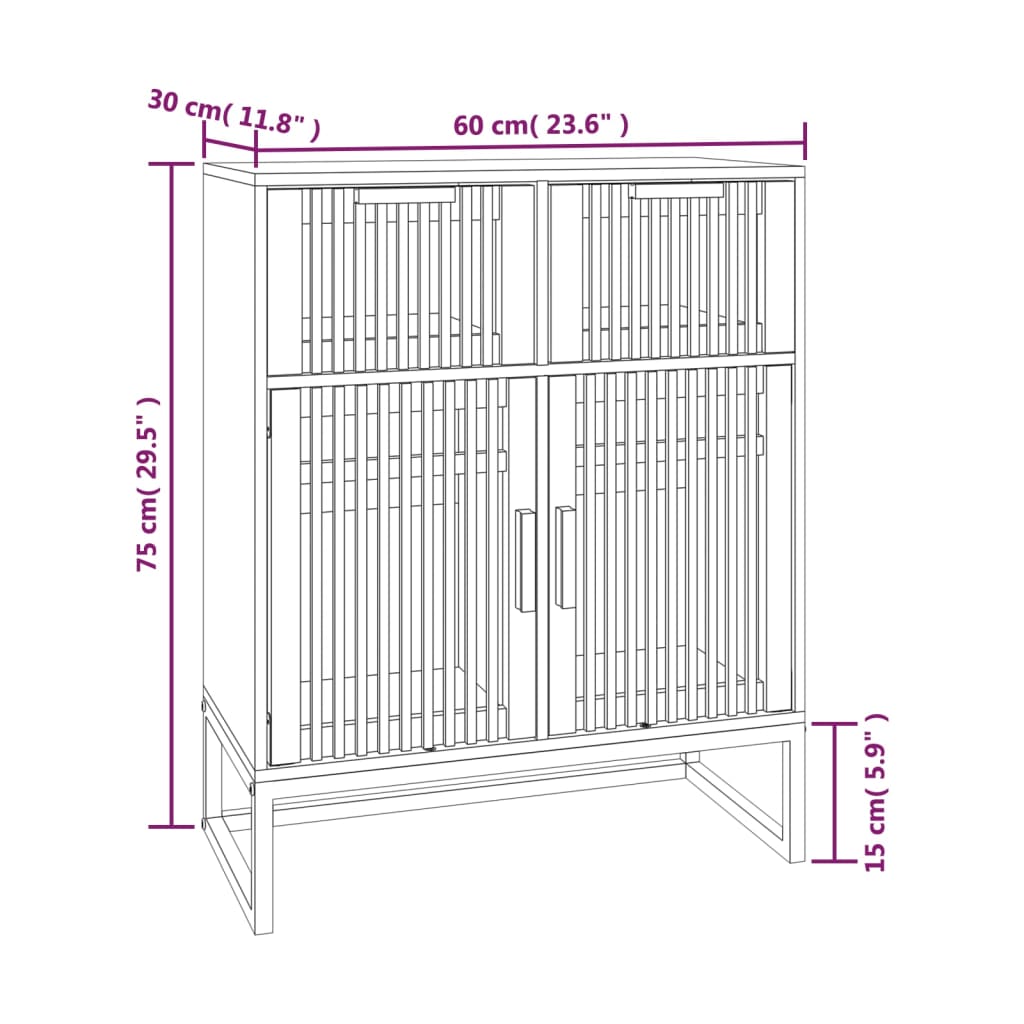 Dressoir 60x30x75 cm bewerkt hout zwart is nu te koop bij PeponiXL, paradijselijk wonen!
