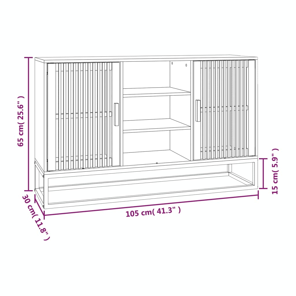 Dressoir 105x30x65 cm bewerkt hout wit is nu te koop bij PeponiXL, paradijselijk wonen!