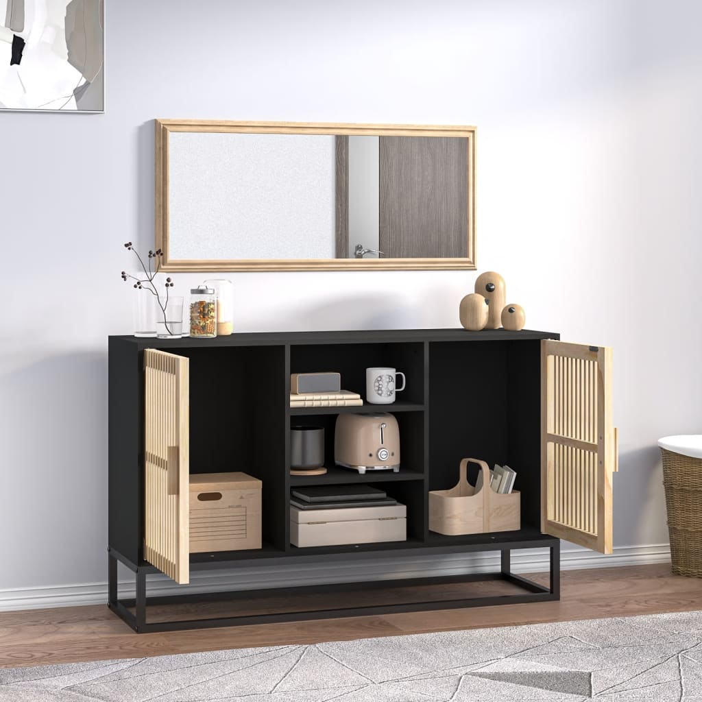 Dressoir 105x30x65 cm bewerkt hout zwart is nu te koop bij PeponiXL, paradijselijk wonen!