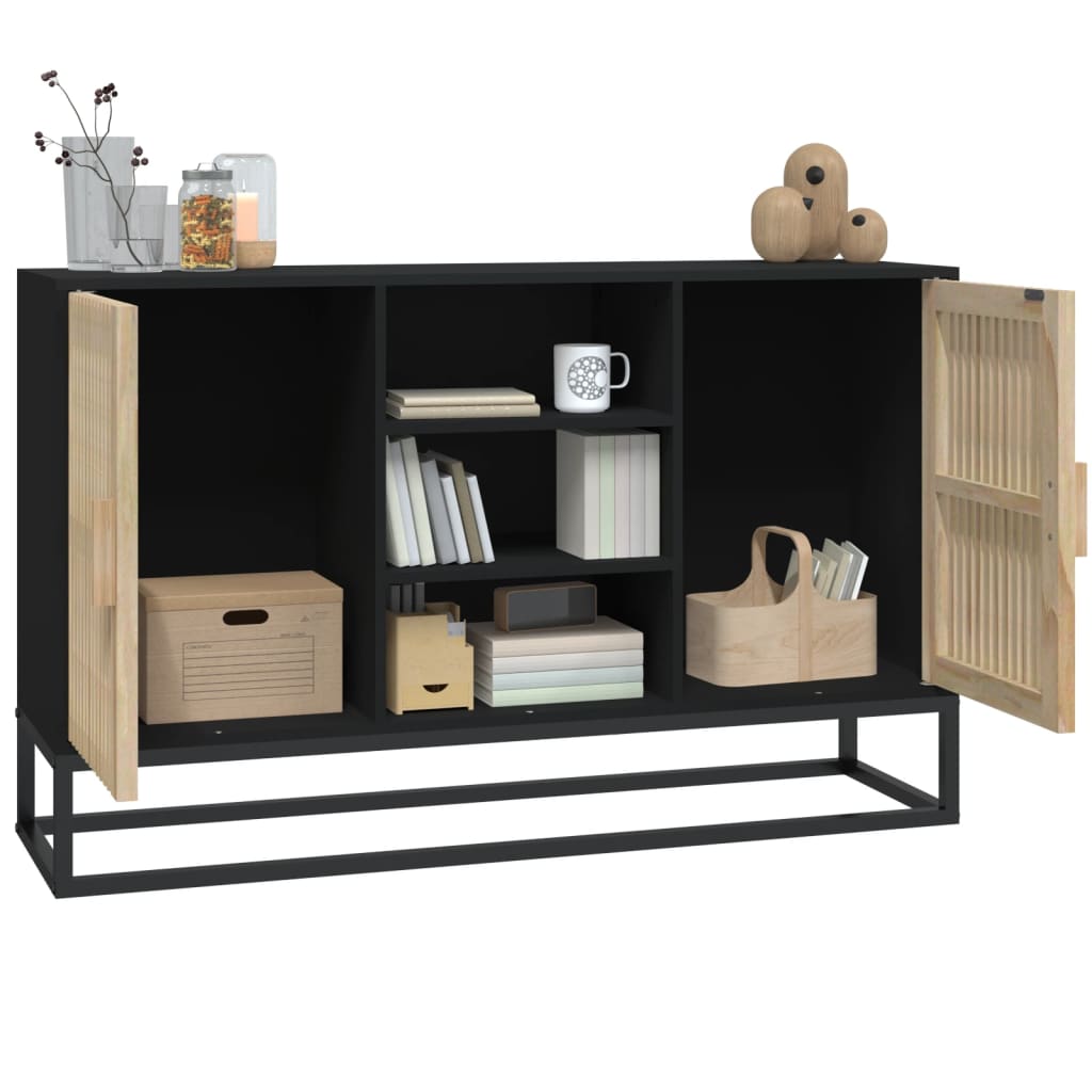 Dressoir 105x30x65 cm bewerkt hout zwart is nu te koop bij PeponiXL, paradijselijk wonen!