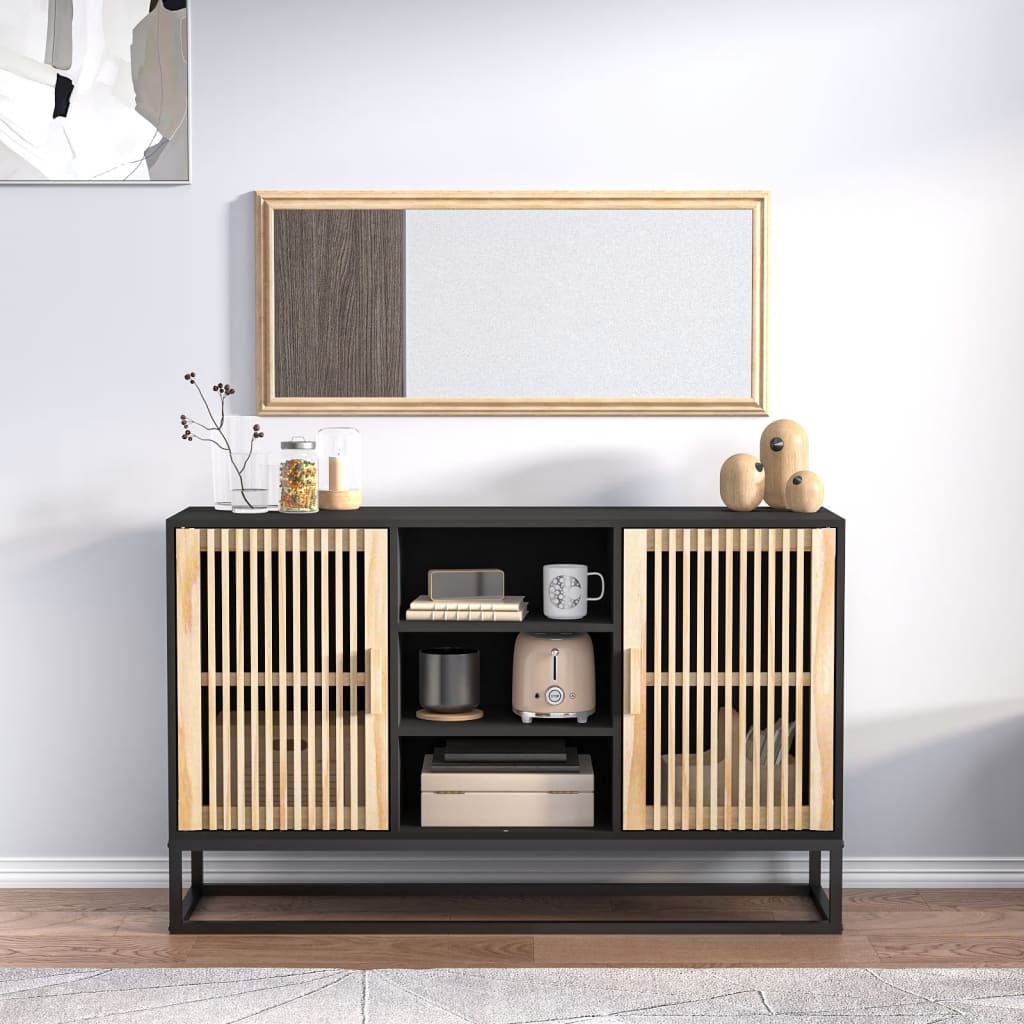 Dressoir 105x30x65 cm bewerkt hout zwart is nu te koop bij PeponiXL, paradijselijk wonen!