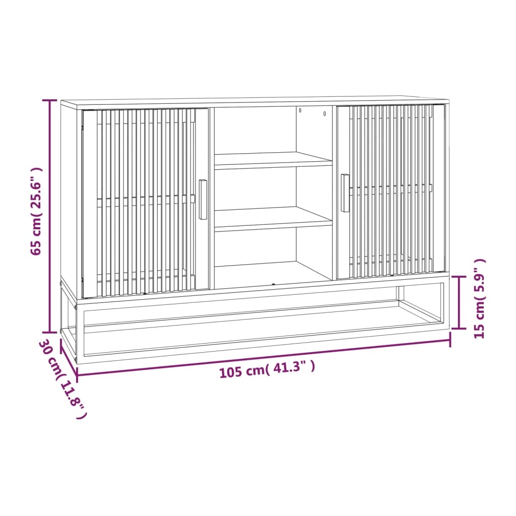 Dressoir 105x30x65 cm bewerkt hout is nu te koop bij PeponiXL, paradijselijk wonen!