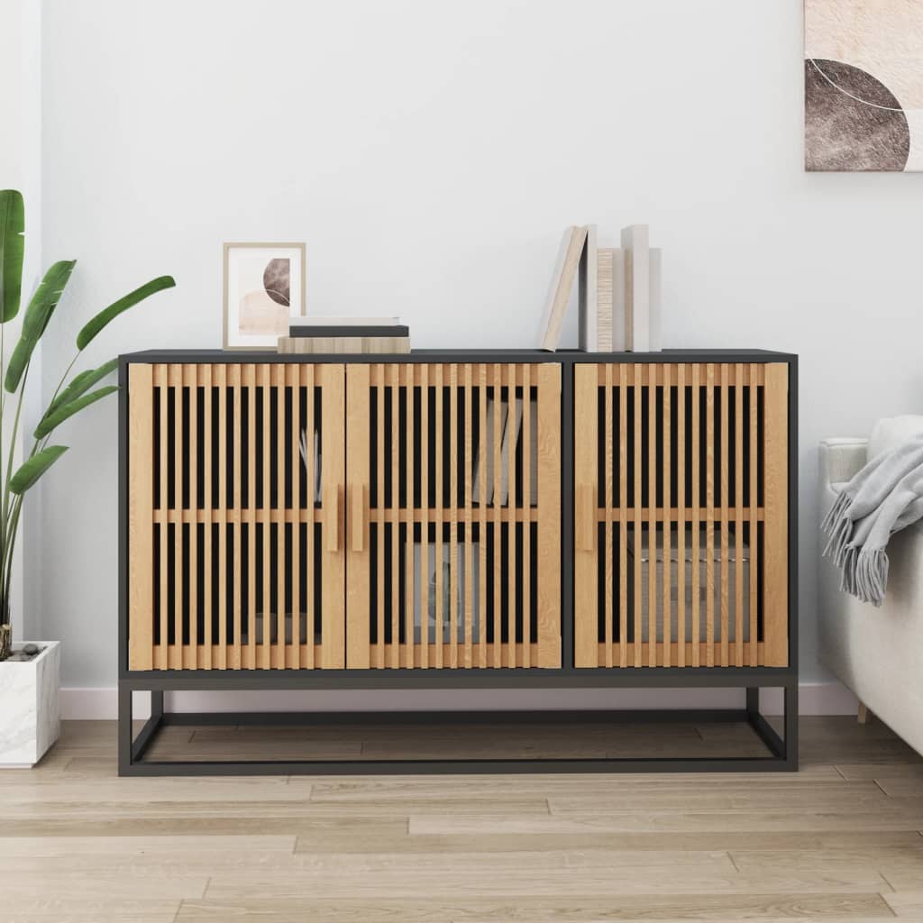 Dressoir 105x30x65 cm bewerkt hout zwart is nu te koop bij PeponiXL, paradijselijk wonen!