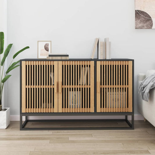 Dressoir 105x30x65 cm bewerkt hout zwart is nu te koop bij PeponiXL, paradijselijk wonen!