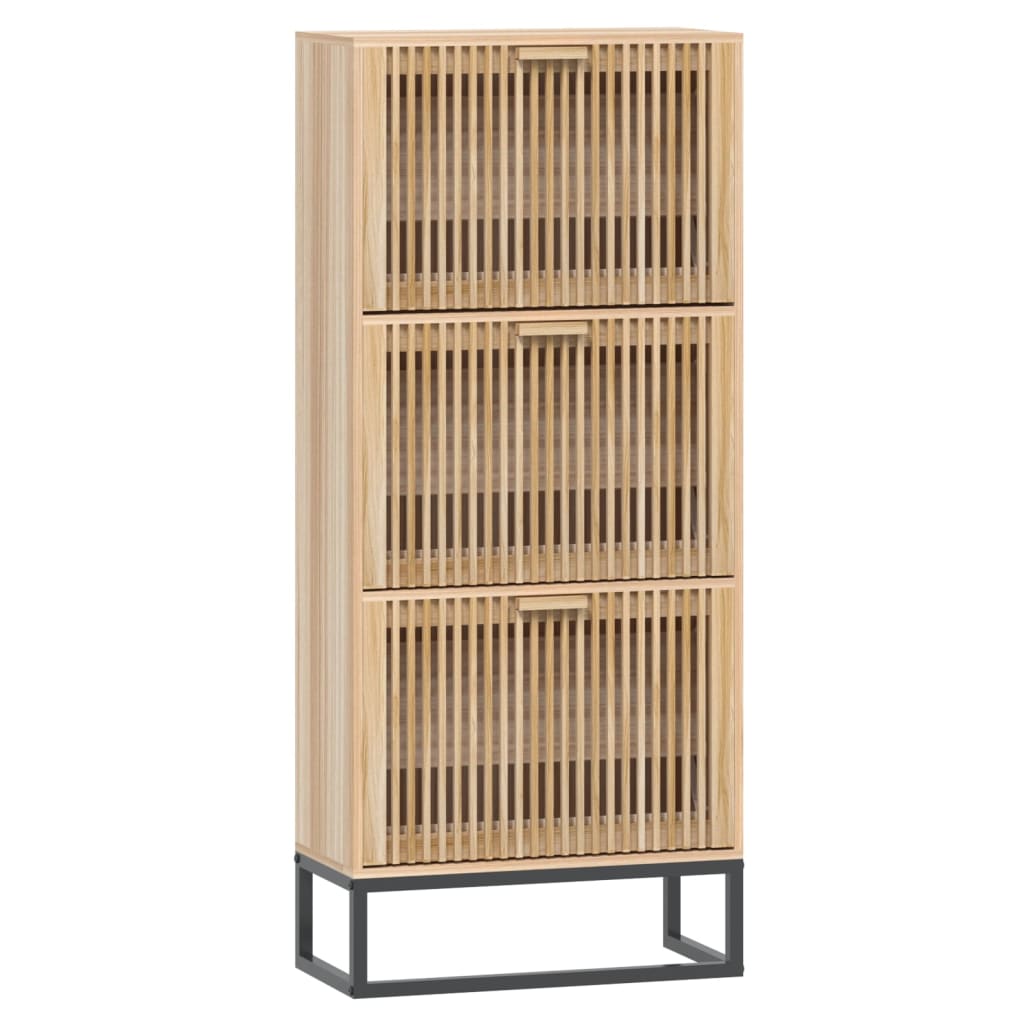 Schoenenkast 52x25x120 cm bewerkt hout is nu te koop bij PeponiXL, paradijselijk wonen!