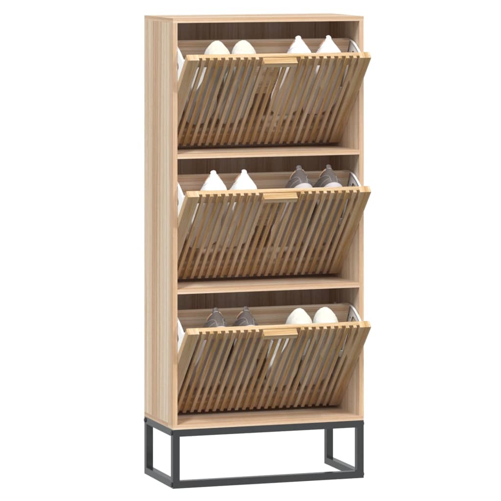 Schoenenkast 52x25x120 cm bewerkt hout is nu te koop bij PeponiXL, paradijselijk wonen!