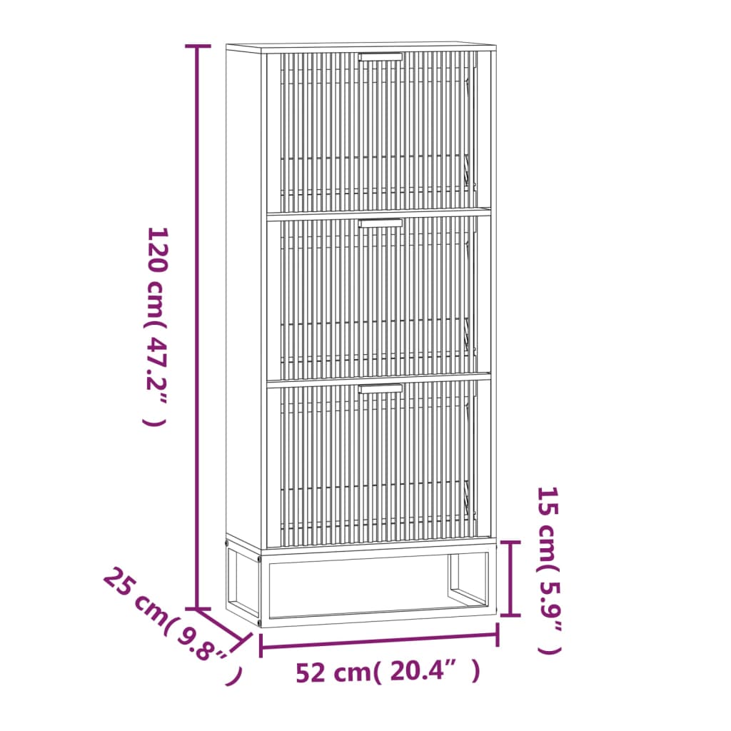 Schoenenkast 52x25x120 cm bewerkt hout is nu te koop bij PeponiXL, paradijselijk wonen!