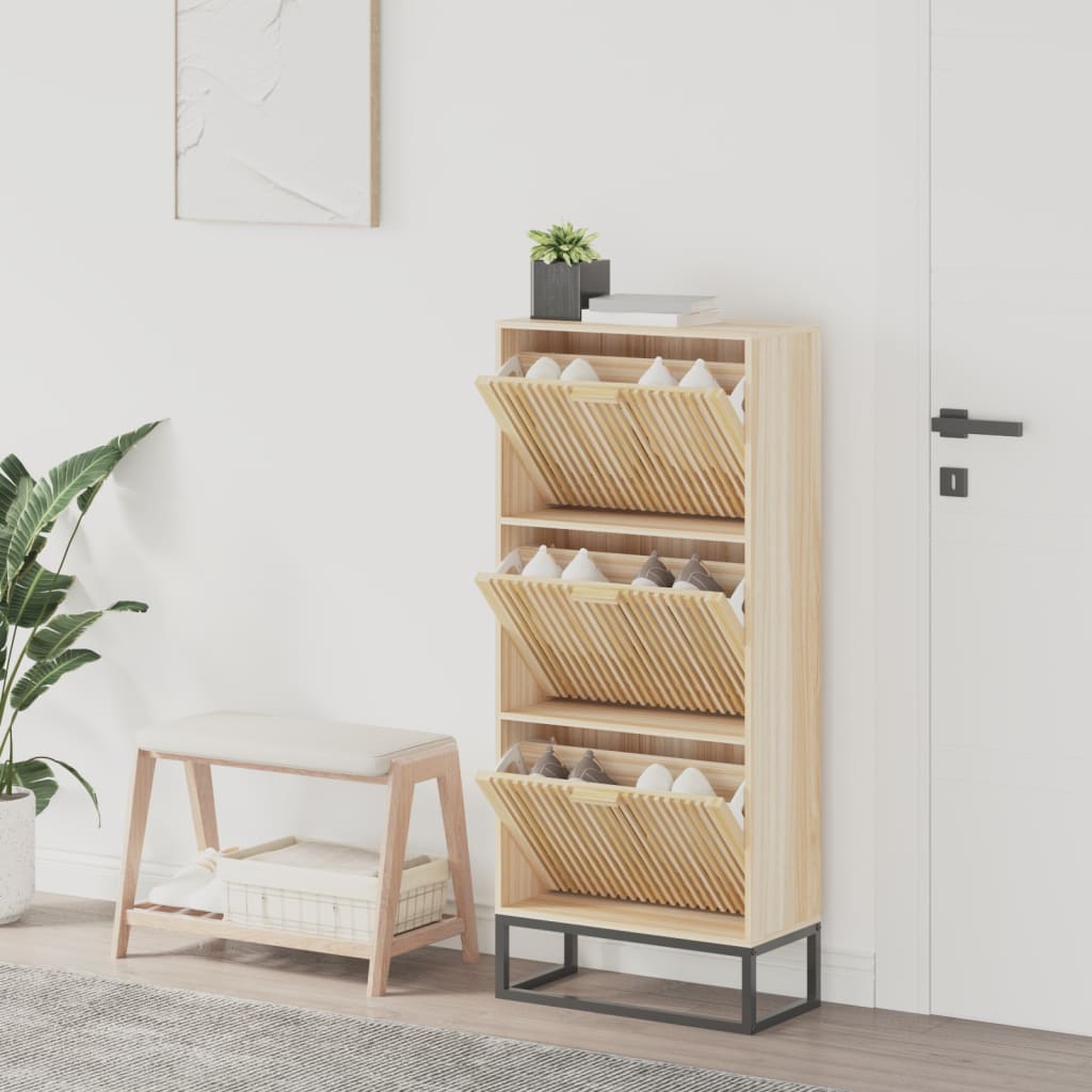Schoenenkast 52x25x120 cm bewerkt hout is nu te koop bij PeponiXL, paradijselijk wonen!