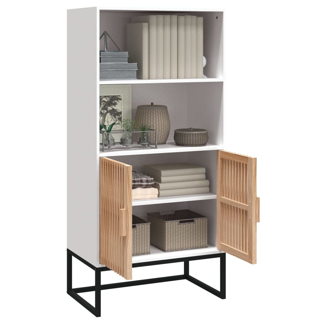 Hoge kast 60x35x125 cm bewerkt hout wit is nu te koop bij PeponiXL, paradijselijk wonen!