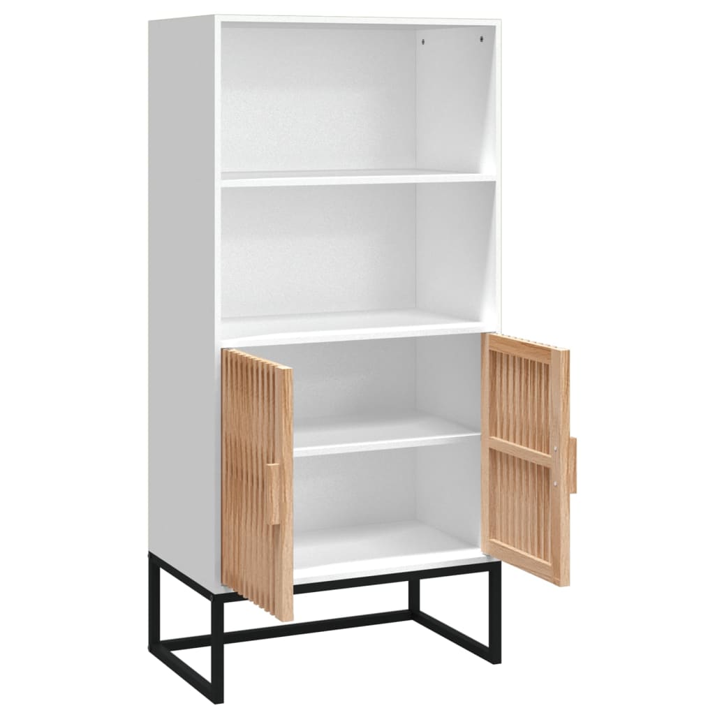 Hoge kast 60x35x125 cm bewerkt hout wit is nu te koop bij PeponiXL, paradijselijk wonen!
