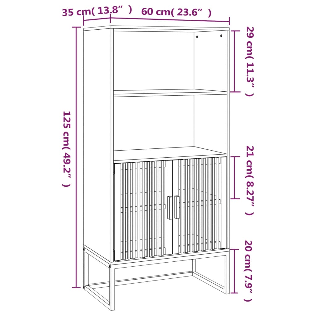 Hoge kast 60x35x125 cm bewerkt hout wit is nu te koop bij PeponiXL, paradijselijk wonen!