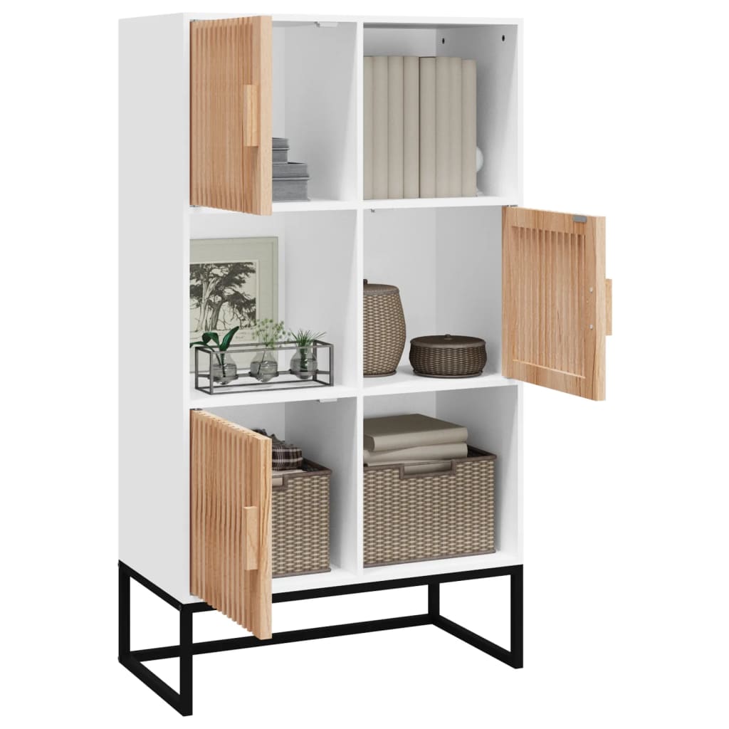 Hoge kast 70x35x125 cm bewerkt hout wit is nu te koop bij PeponiXL, paradijselijk wonen!