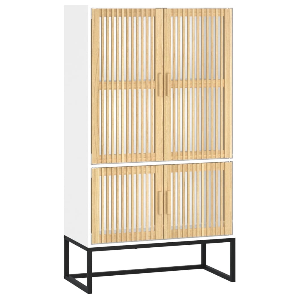 Hoge kast 70x35x125 cm bewerkt hout wit is nu te koop bij PeponiXL, paradijselijk wonen!