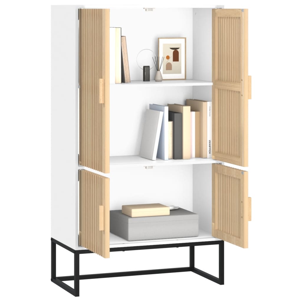 Hoge kast 70x35x125 cm bewerkt hout wit is nu te koop bij PeponiXL, paradijselijk wonen!