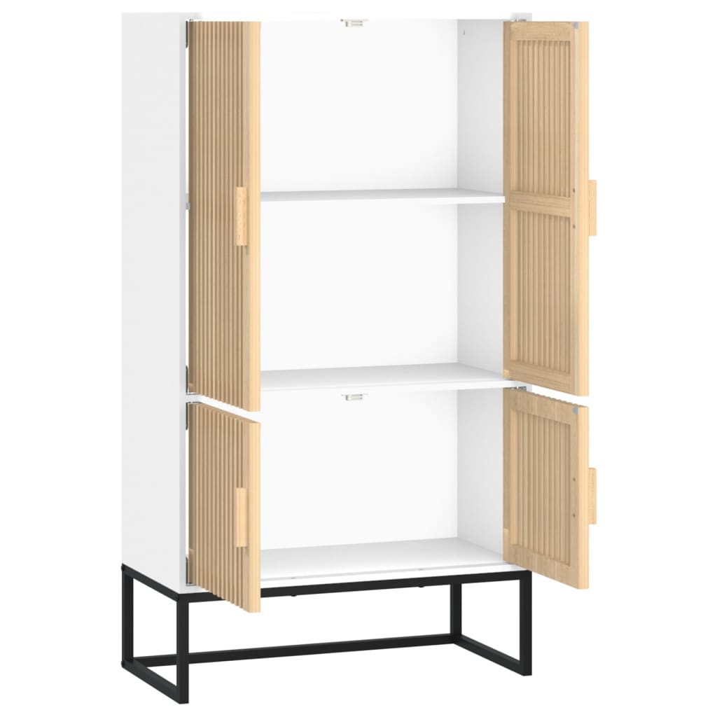 Hoge kast 70x35x125 cm bewerkt hout wit is nu te koop bij PeponiXL, paradijselijk wonen!