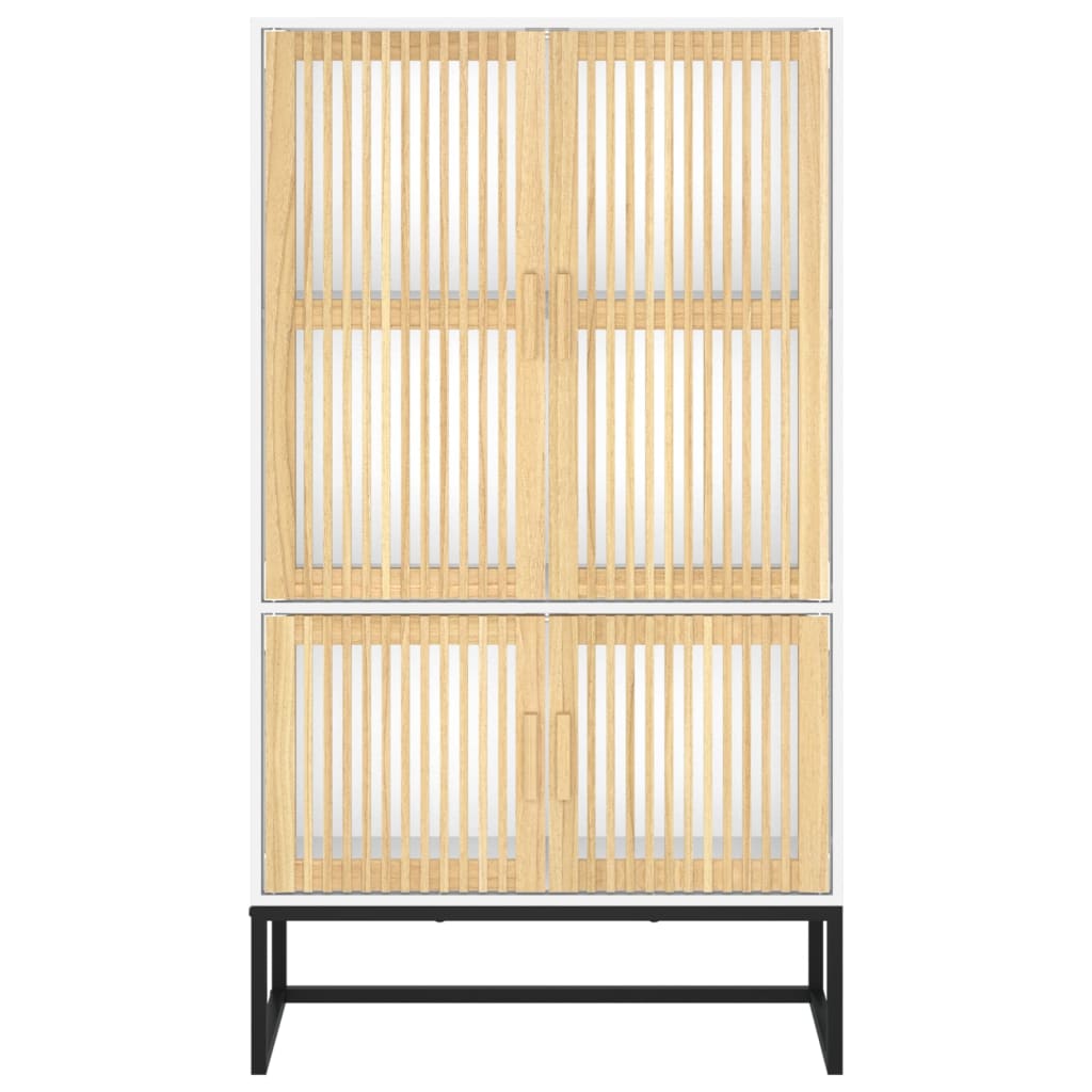 Hoge kast 70x35x125 cm bewerkt hout wit is nu te koop bij PeponiXL, paradijselijk wonen!