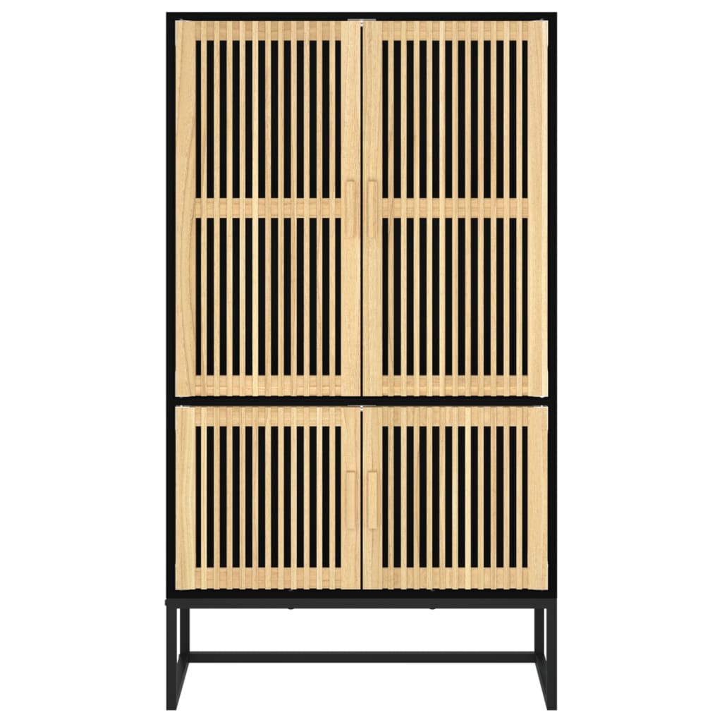 Hoge kast 70x35x125 cm bewerkt hout zwart is nu te koop bij PeponiXL, paradijselijk wonen!