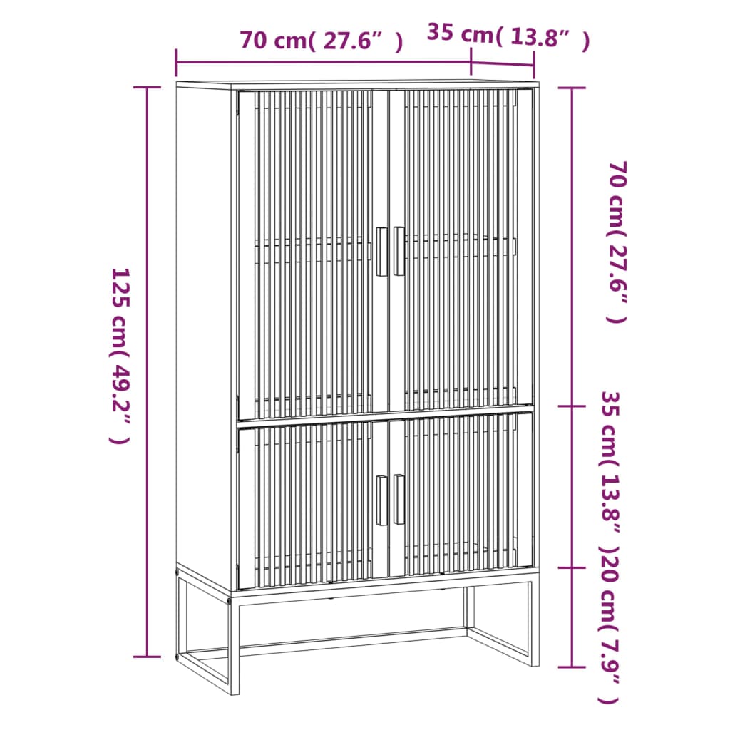 Hoge kast 70x35x125 cm bewerkt hout is nu te koop bij PeponiXL, paradijselijk wonen!
