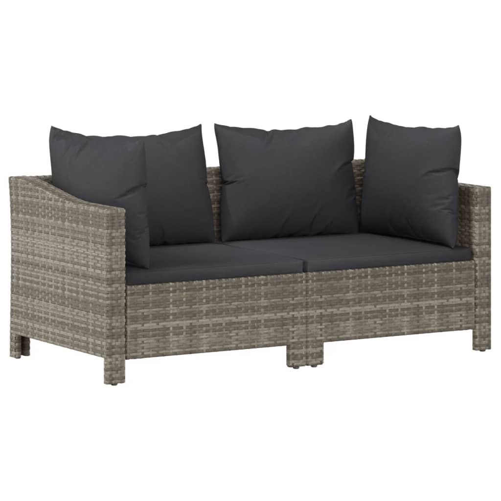 2-delige tuinloungeset met kussens grijs poly rattan is nu te koop bij PeponiXL, paradijselijk wonen!