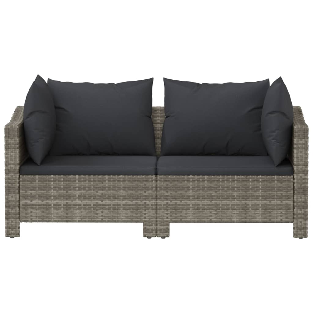 2-delige tuinloungeset met kussens grijs poly rattan is nu te koop bij PeponiXL, paradijselijk wonen!