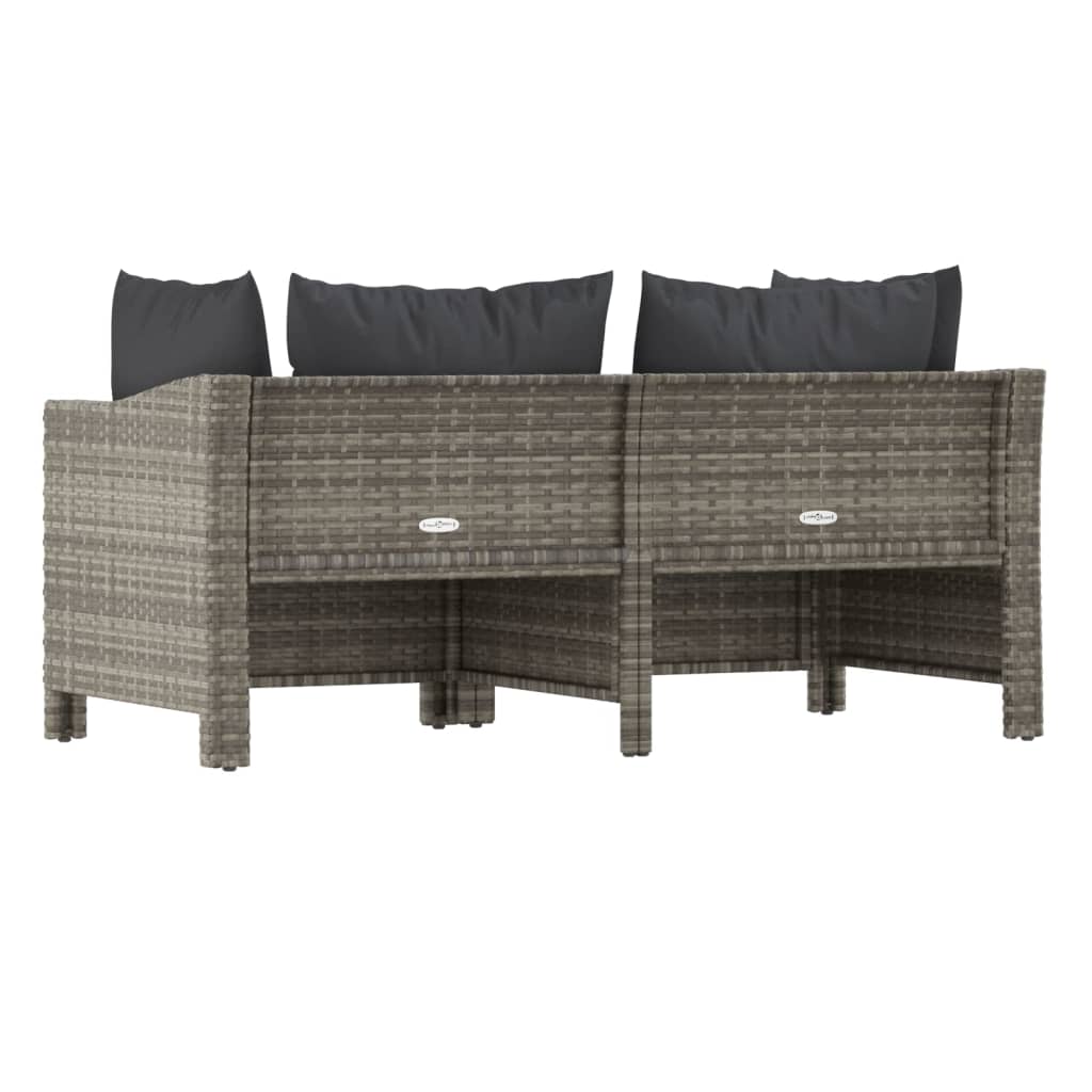 2-delige tuinloungeset met kussens grijs poly rattan is nu te koop bij PeponiXL, paradijselijk wonen!