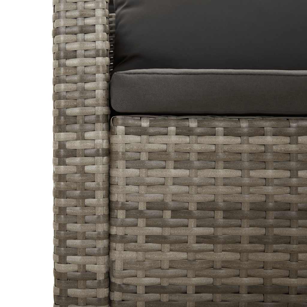 3-delige Loungeset met kussens poly rattan grijs is nu te koop bij PeponiXL, paradijselijk wonen!