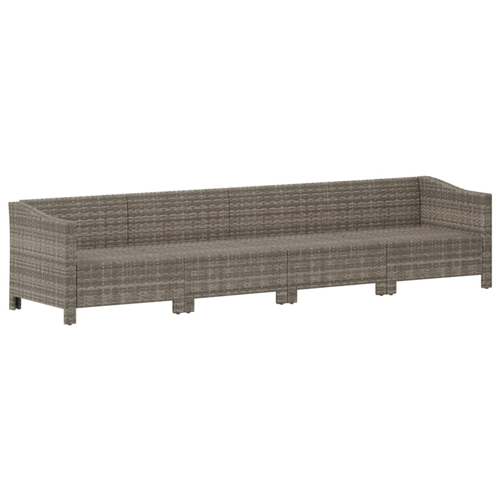 4-delige tuinloungeset met kussens grijs poly rattan is nu te koop bij PeponiXL, paradijselijk wonen!