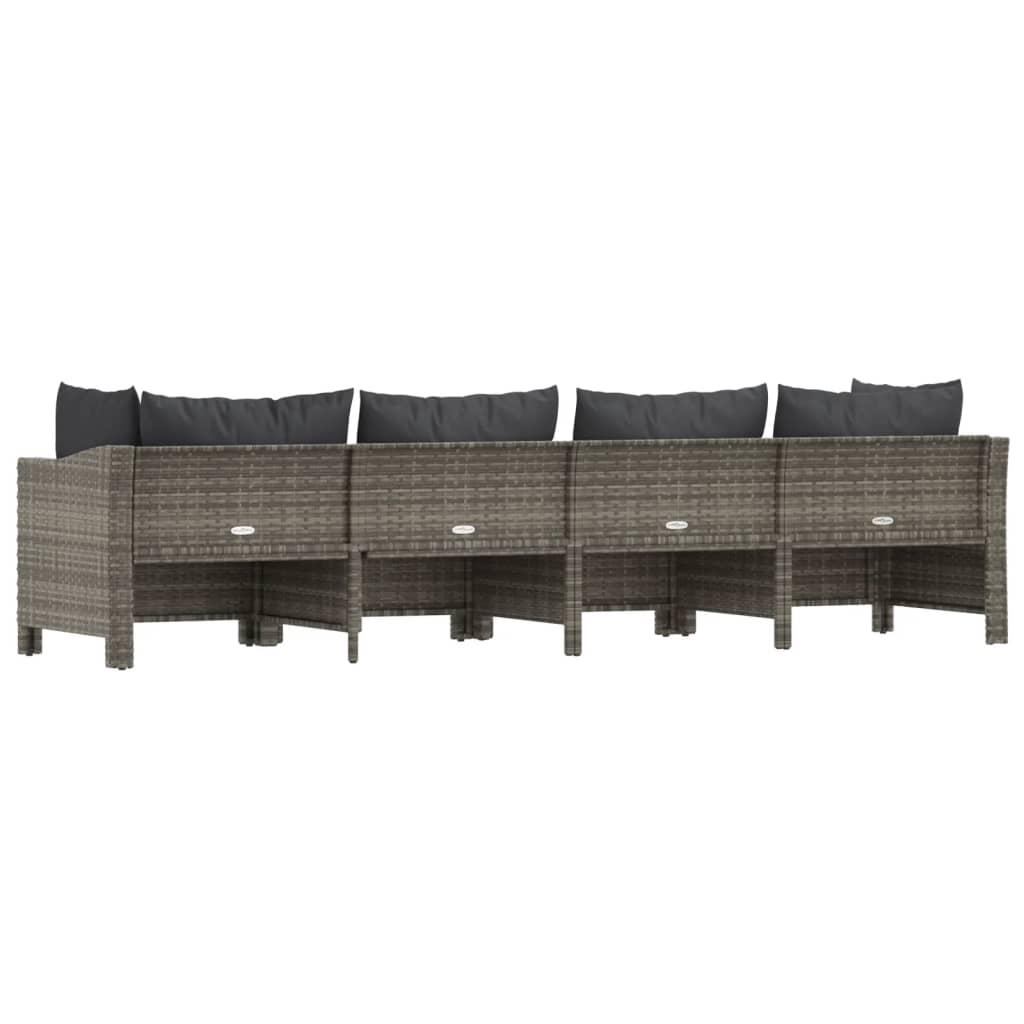 4-delige tuinloungeset met kussens grijs poly rattan is nu te koop bij PeponiXL, paradijselijk wonen!