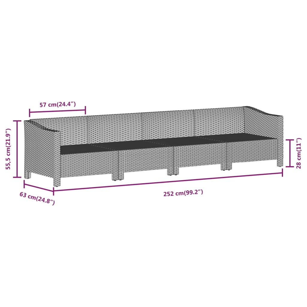 4-delige tuinloungeset met kussens grijs poly rattan is nu te koop bij PeponiXL, paradijselijk wonen!