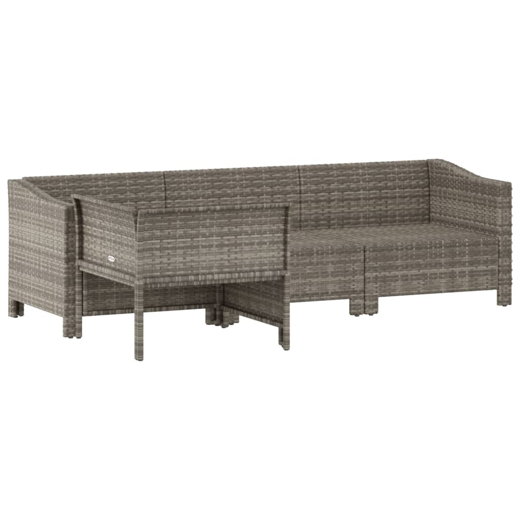 4-delige tuinloungeset met kussens grijs poly rattan is nu te koop bij PeponiXL, paradijselijk wonen!