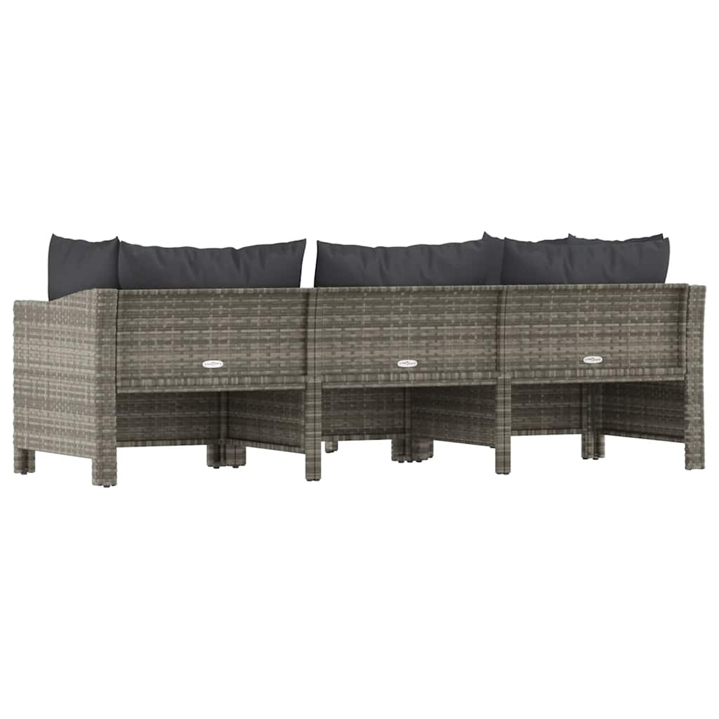 4-delige tuinloungeset met kussens grijs poly rattan is nu te koop bij PeponiXL, paradijselijk wonen!